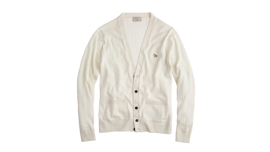 J. Crew Maison Kitsune Merino Wool Cardigan